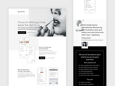 Beta Jupiter Launch art direction grid landing page layout marketing minimal product typography website