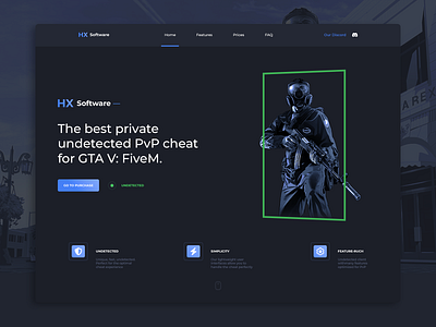 HX Software - GTA V: FiveM graphic design landing page web design