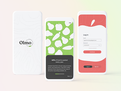 Olmo app branding design earth ecology food fruit logo ui ux vegetables