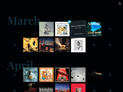 Jukebox calendar layout sound grid calendar visual design interface design ui frontend web design music jukebox artists album