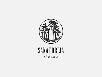 Sanatorija: Logo Design bar branding branding agency flat gin icon logo logo design logotype mark symbol trees