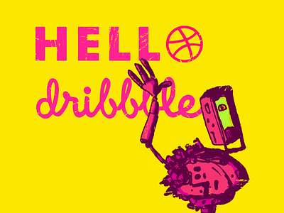 Hello Dribbble! art characterdesign comic comic art doodle flat hellodribbble illustration robot