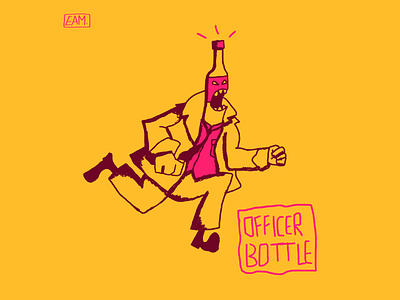 Officer Bottle 2 art characterdesign comic comic art cute design doodle flat illustration