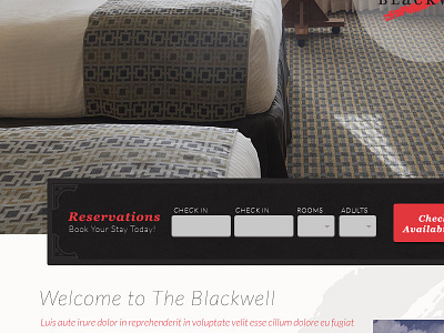 The Blackwell black hotel red texture website white