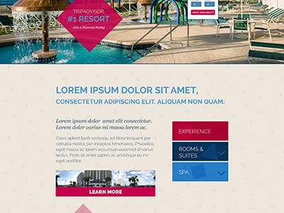 Hampton Inn Oceanfront blue hotel pattern red retro texture website