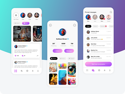 Social Media App app colorful design design ios design minimal design modern ui ui design