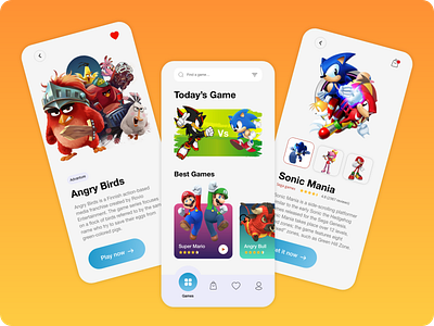 Mobile Games Platform app colorful design games games platform ios design mobile modern design ui design