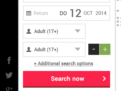 Search form bottom booking form search website