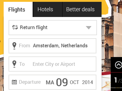 Flight search widget