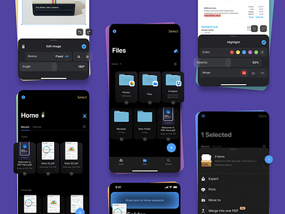 PDF Hero Showcase app design documents figma flat icon ios minimal pdf ui ux vector