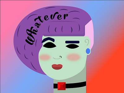 Whatever.... character design choker fantasy female gal gradient illustrator pastel strokes