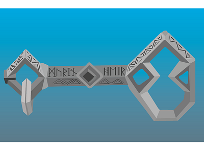 Durin's Key blue dwarf dwarves fantasy grey illustration illustrator key lord of the rings magic middle earth vector