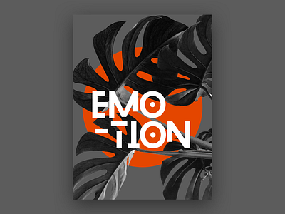 Emotion art dark design emotion graphic greyscale illustration design leaf nature orange poster design sad typeface