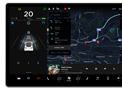 nice Tesla UI dashboard! app branding design graphic design illustration logo typography ui ux vector