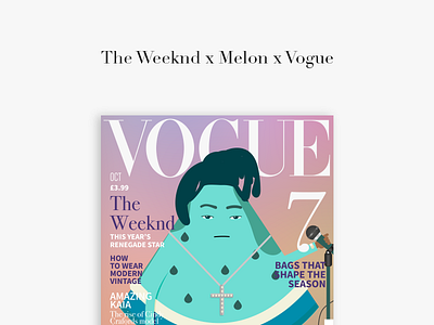 The Weeknd x Melon x Vogue branding character colourful flat funny illustration magazine melon vector art vogue