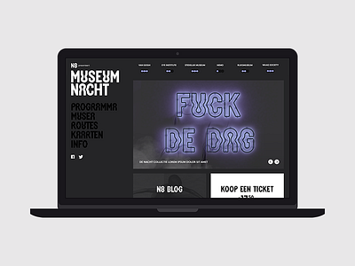 Unused design for Museumnacht design macht museum web
