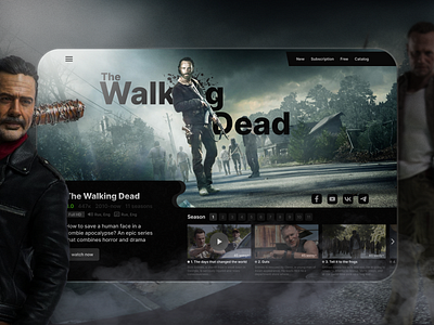 Веб-дизайн по сериалу" The Walking Dead" figma веб дизайн дизайн зомби концепт пользовательский интерфейс сериал уникальный стиль
