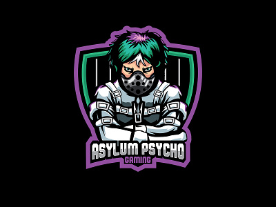 ASYLUM PSYCHO GAMING gaming logo gaminglogo illustration mascot