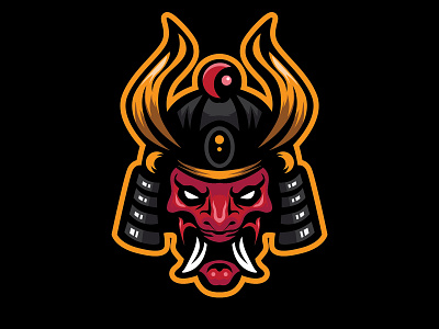 SAMURAI SHOGUN MASK MASCOT ancient branding design illustration japan japanese mascot masks vector war warior