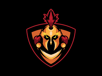 SPARTAN MASCOT LOGO esport esports gold helmet mascot simple spartan logo symbol