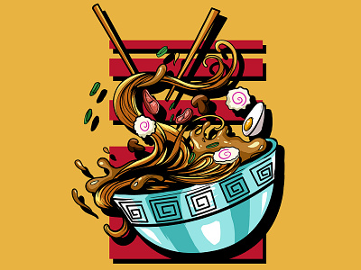 RAMEN NOODLE drink drinks food illustration japanese noodle ramen shirt t shirt tshirt