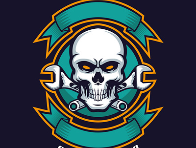 Streetbike skull logo biker branding design illustration logo mascot motorbike skull street