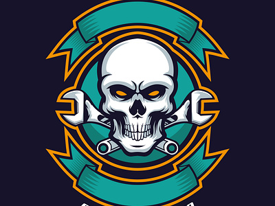 Streetbike skull logo biker branding design illustration logo mascot motorbike skull street