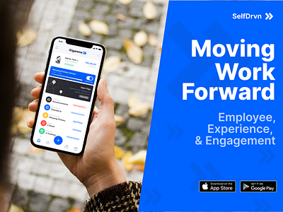 SelfDrvn 2.0 Mobile blue design employee engagement illustration ios minimal mobile simple ui uiux ux