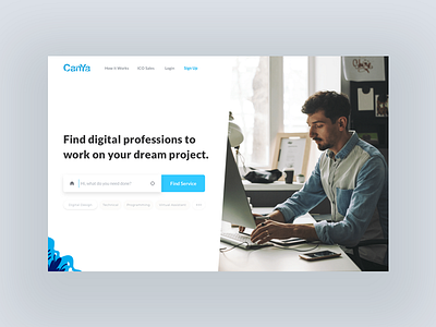 Canya Landing Page canya crypto freelance landing page uiux website