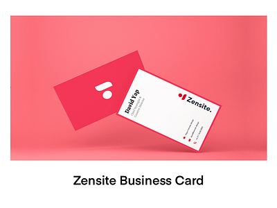 Zensite Business Card agency branding business card minimal pink red san simple zensite