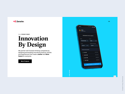 Zensite Design Agency Hero design landing page portfolio website zensite