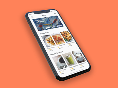 SquareOne Coworking Space App Menu app cowoking space fnb food food and beverage food and drink iphone x iphone xr menu