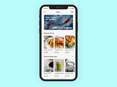 Food Menu for iOS applause apple drink food food and beverage food and drink food app food app ui ios iphone menu mobile app pasta ui