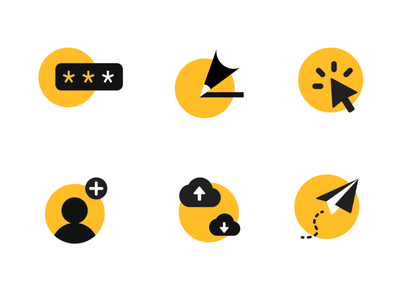 Graphite Icon 2d figma icon illustration minimal simple vector yellow