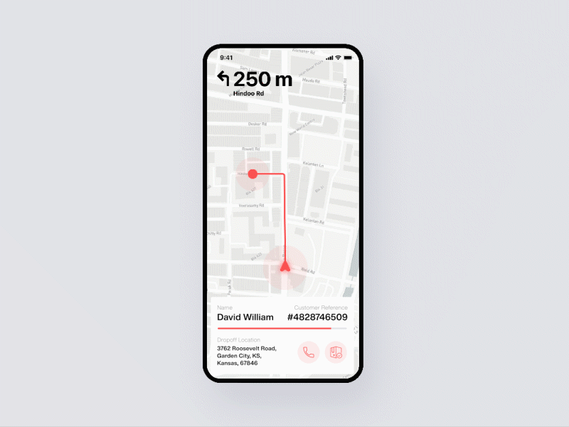 Parcel Delivery UI animation app branding delivery delivery app design flat icon ios logictic map minimal navigation parcel simple ui uiux user interface ux vector