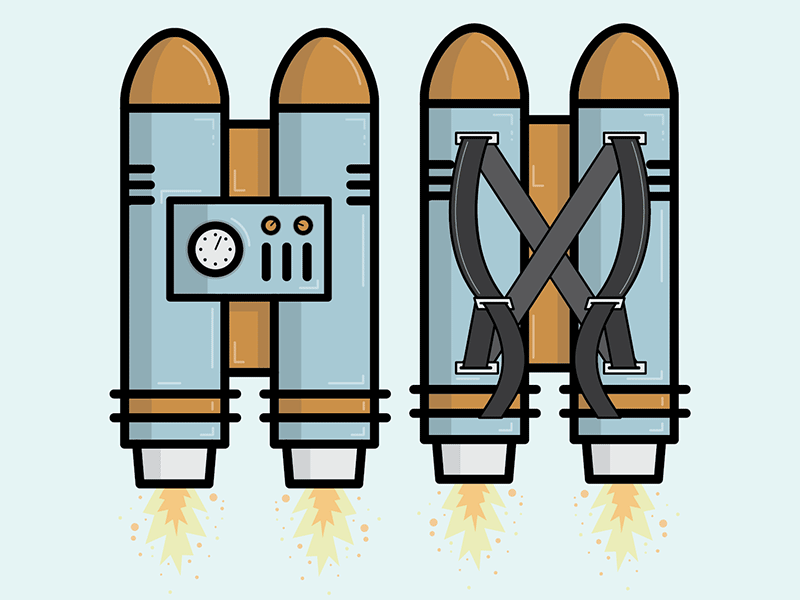 Fun little jetpack illustration. by Andrew Bromwell on Dribbble