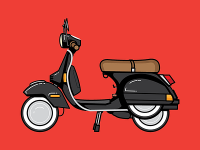 Fun little vespa. bromwell illustration motorcycle scooter stella vespa wheels