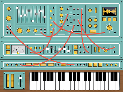 Synthesizer bromwell illustration illustrator keyboard knobs music synthesizer vector