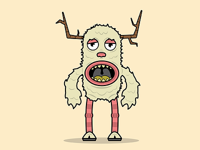 MONSTERS - 1 antlers character funny illustration illustrator monster scary stripes teeth vector