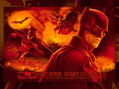 The Batman poster comics dc comics illustration matt reeves poster robert pattinson the batman warner bros