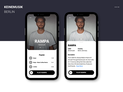 Rampa Profile app design dailyui dailyui 006 keinemusik rampage user interface design visual design