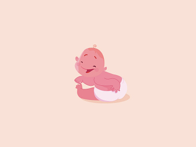 Baby Illustration baby babylaugh cute pink