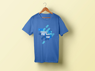 Tshirt Design blue customers design illustration mobile notifications tshirt website