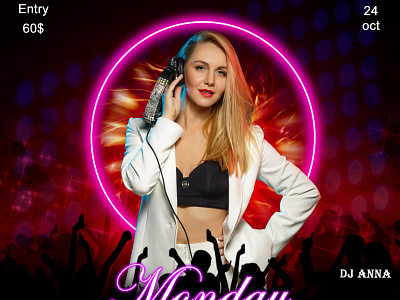 Social media post for a monday night party ads advertising branding design dj party graphic design party photoshop social media