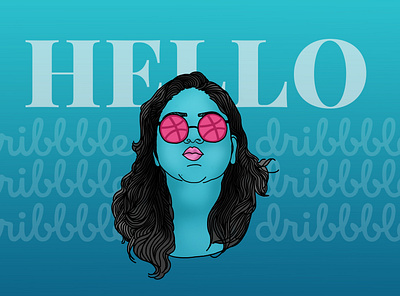 Hello Dribbble! debutshot design digital illustration dribbble graphic design illustration self portrait vector web