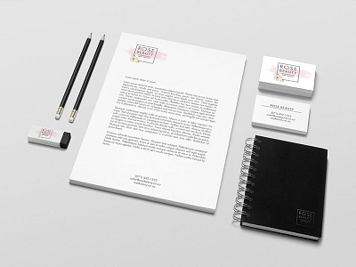 Rose Beauty Stationery branding corporate identity design print