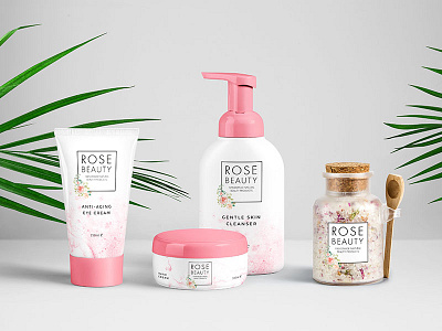 Rose Beauty Cosmetics branding design packaging design printing