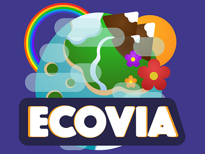 Ecovia Globe book earth ecology environment globe graphic design illustration logo rainbow typography