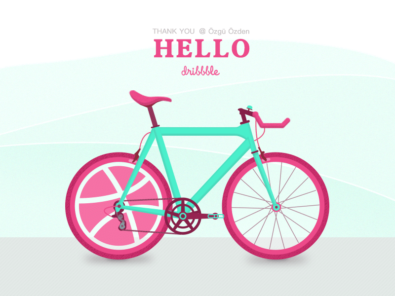 Hello Dribbble dribbble，ui，illustration invitation invite，firstshot，bicycle