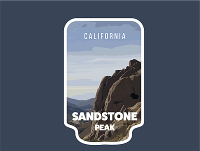 Sandstone Peak Badge adventure backbone trail badge design hiking logo malibu outdoors sandstone peak vector